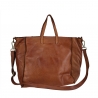 Aged effect leather bag