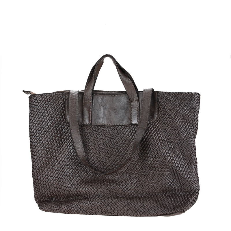 Shoulder and handbag in woven leather