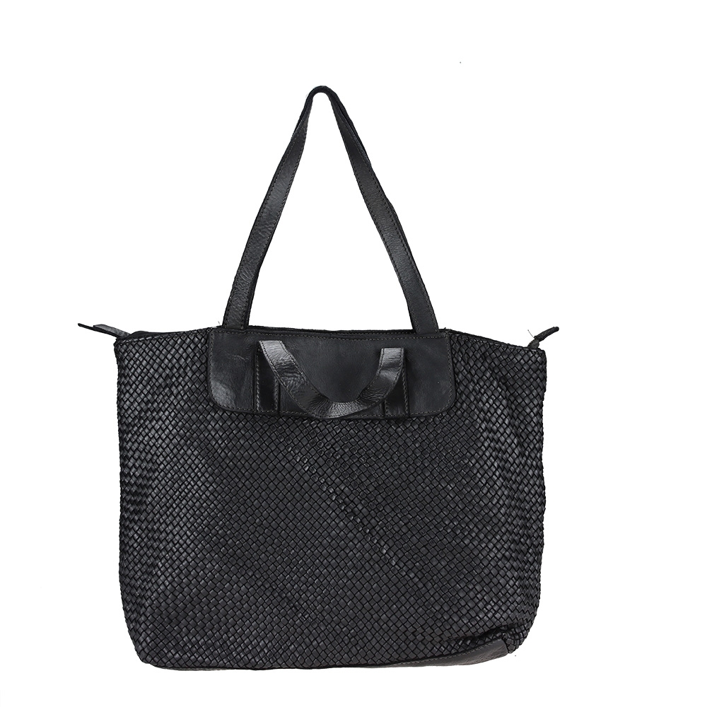 Shoulder and handbag in woven leather