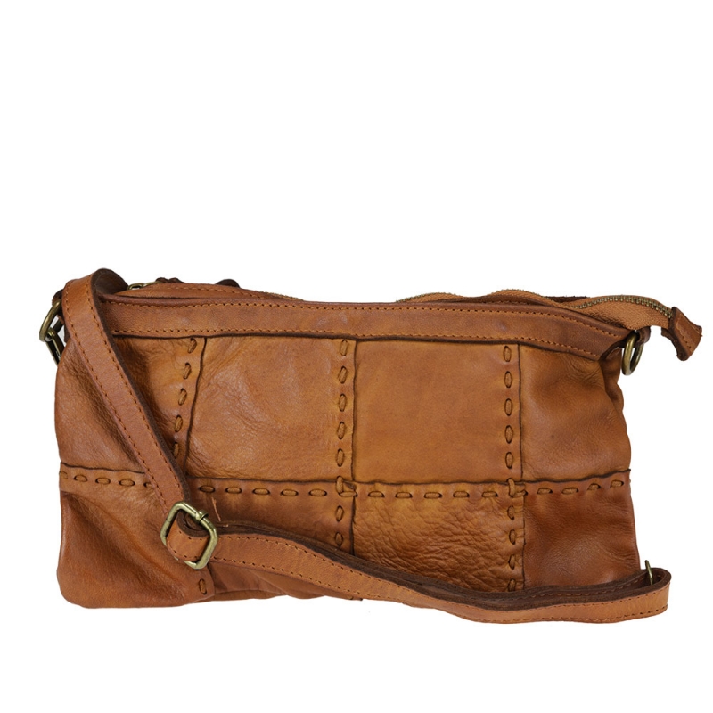 Leather clutch bag with...