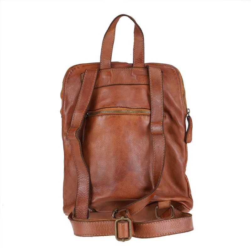 Unisex backpack in soft leather