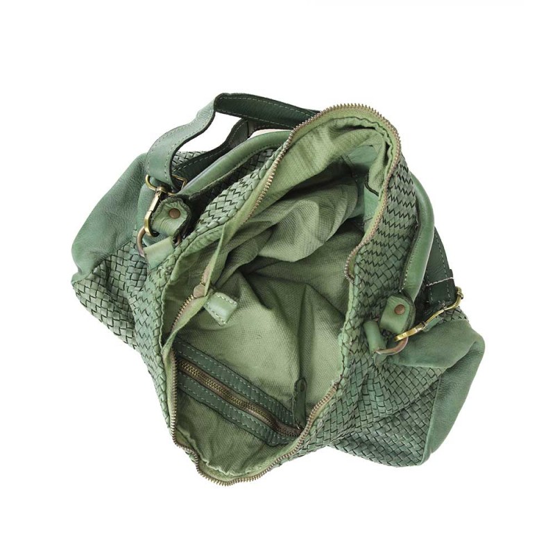 Shoulder woven bag with shoulder strap
