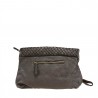 Clutch bag with braided leather