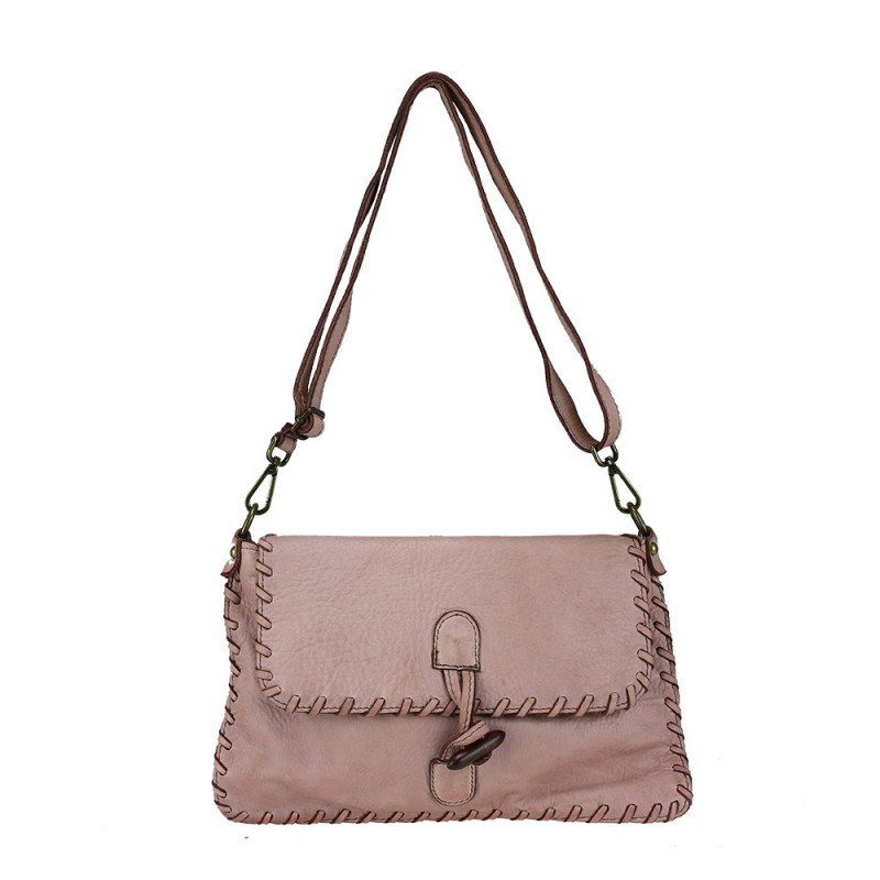 Cross body in smooth leather with vintage effect
