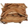 Vintage effect leather bag with shoulder strap