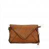 Leather pochette with removable shoulder strap and handle