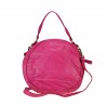 Woven round handbag with shoulder strap