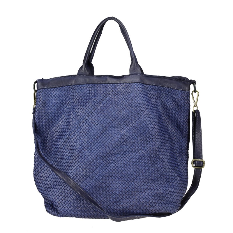 Large handbag in woven leather