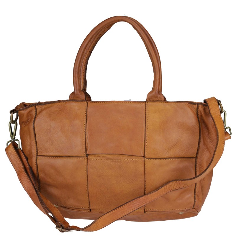 Leather bag with vintage effect