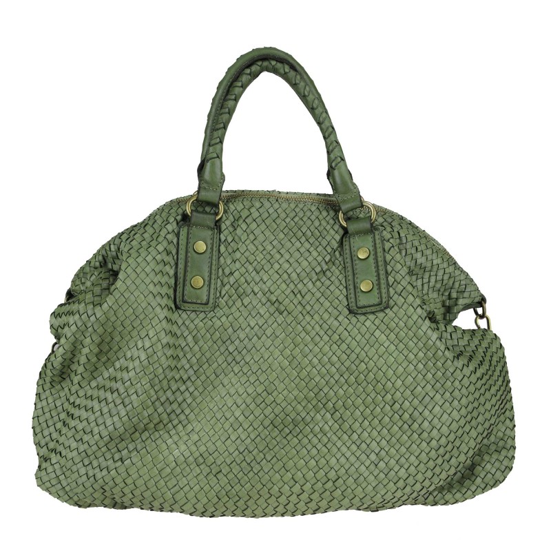 Woven handbag with...