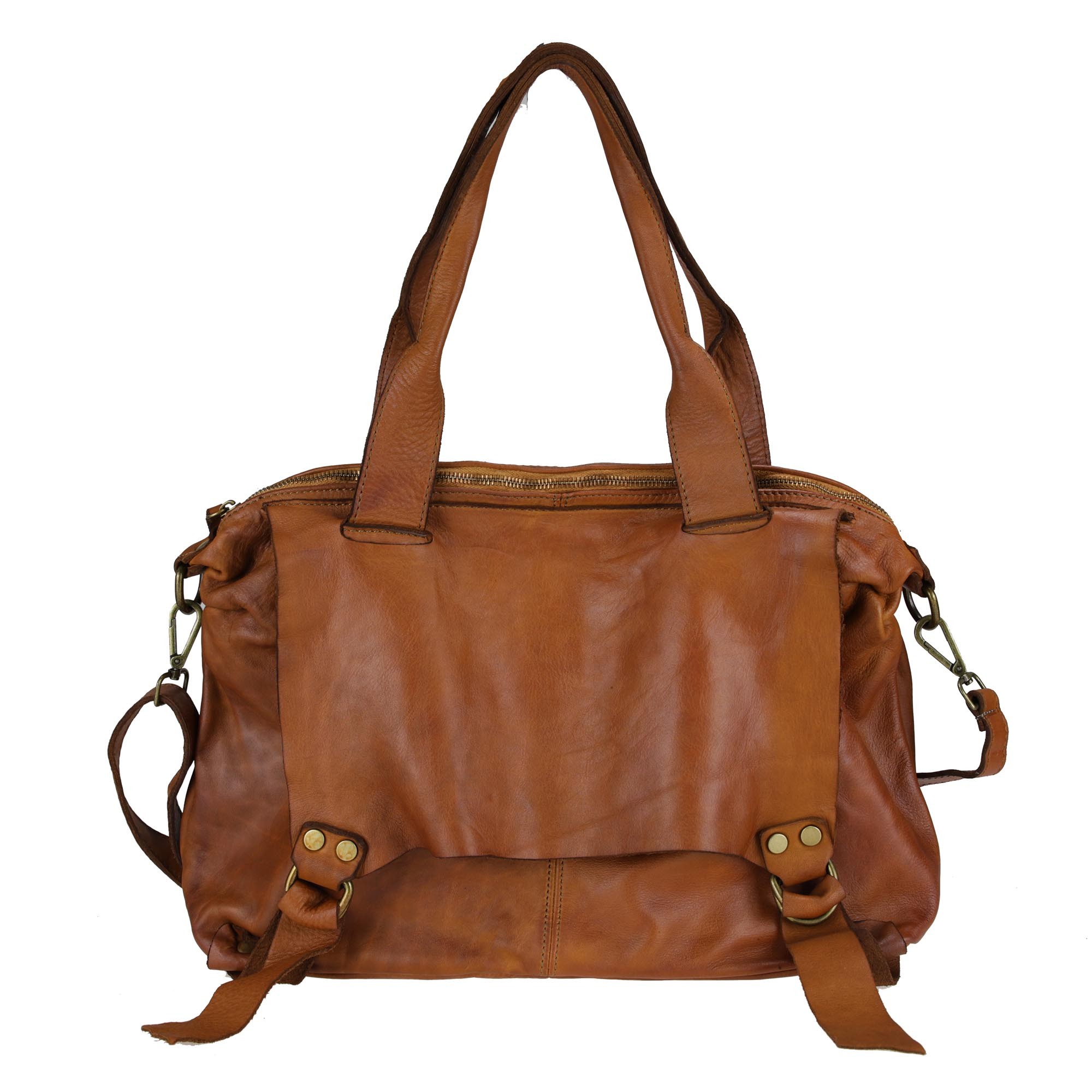Shoulder bag in smooth leather with shoulder strap