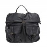 Briefcase convertible into backpack in soft leather
