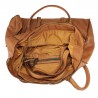 Shoulder bag in smooth vintage effect leather with front pocket