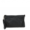 Vintage woven leather clutch bag with strap