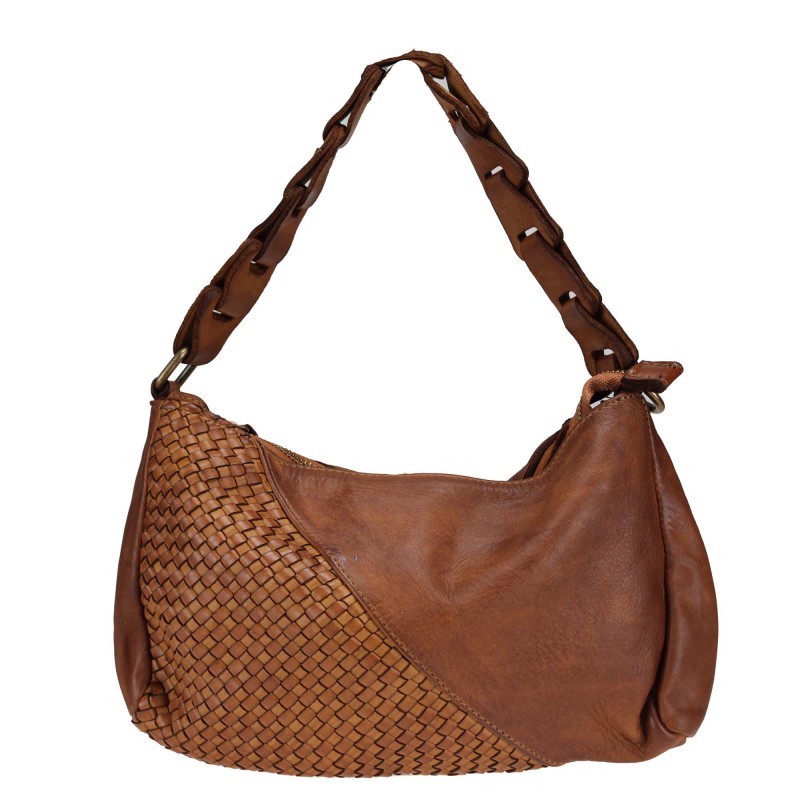 Handbag in smooth leather...