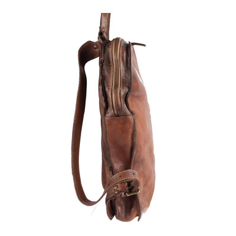 Hand-tanned unisex leather backpack