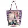 Shopping bag in nylon fabric with patchwork