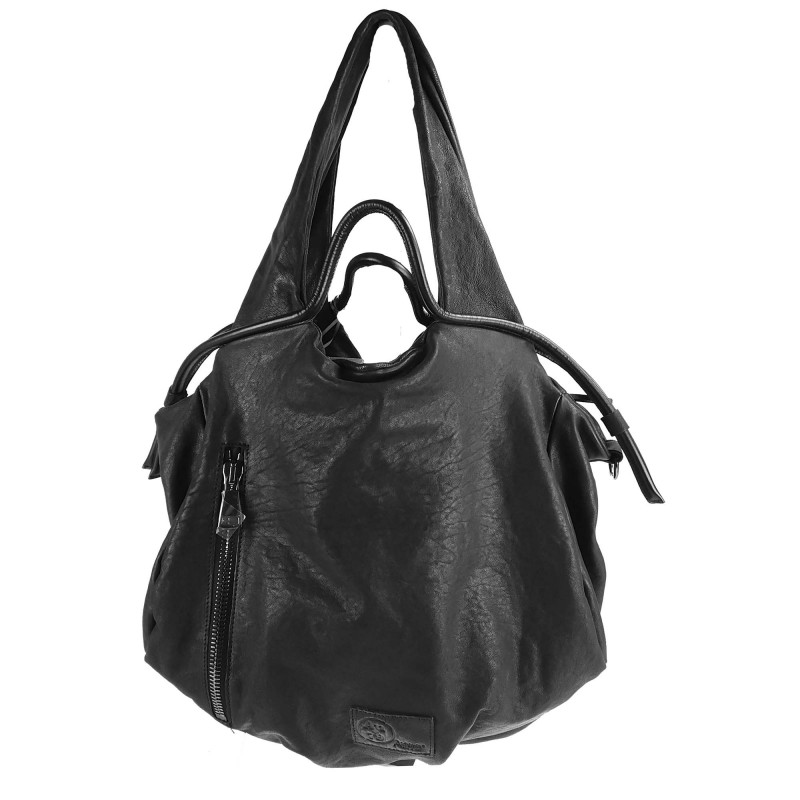 Large bag in vegetable tanned leather