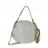 Woven round handbag with shoulder strap