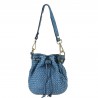 Small cross-body bag in woven leather