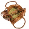 Vintage effect leather bag with adjustable shoulder strap
