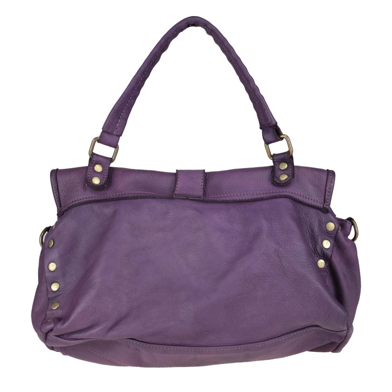 Satchel bag with front buckle