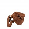 Leather pouch with scaled effect