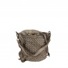 Woven leather bucket with removable handle