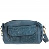 Cross-body shoulder bag in woven leather