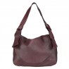 Smooth leather shoulder bag with shaded color effect