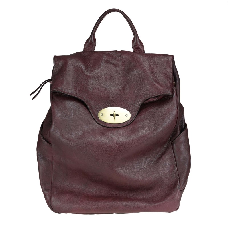 Soft leather backpack with...