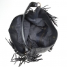 Leather shoulder bag with fringes