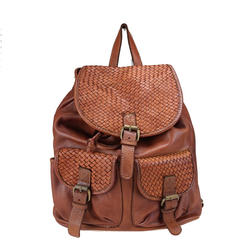 Braided leather backpack...