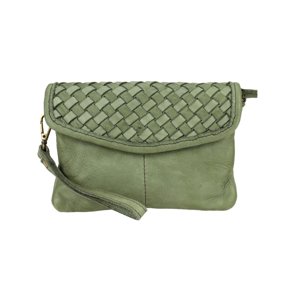 Pochette -shoulder bag with braided leather