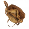 Braided leather handbag with shoulder strap
