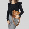 Shoulder bag in leather with adjustable shoulder strap