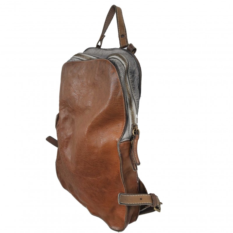 Hand-tanned unisex leather backpack