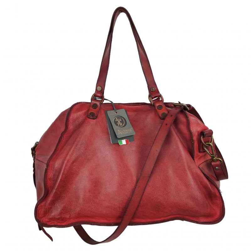 Leather bag with adjustable...