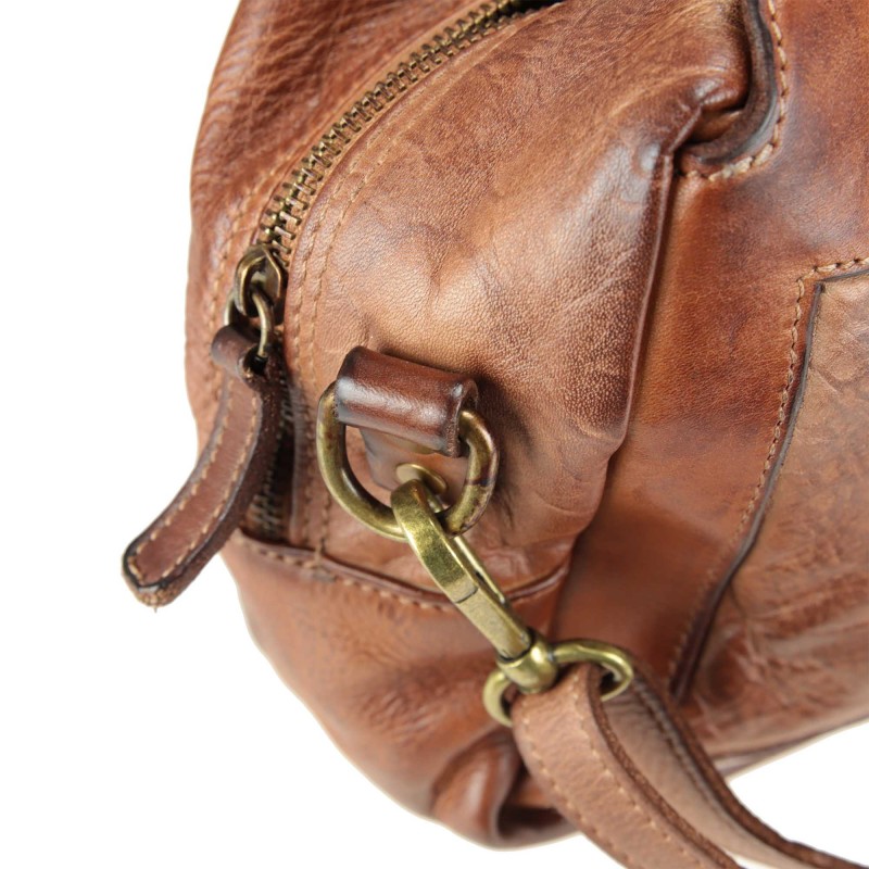 Boston bag in hand-buffed leather