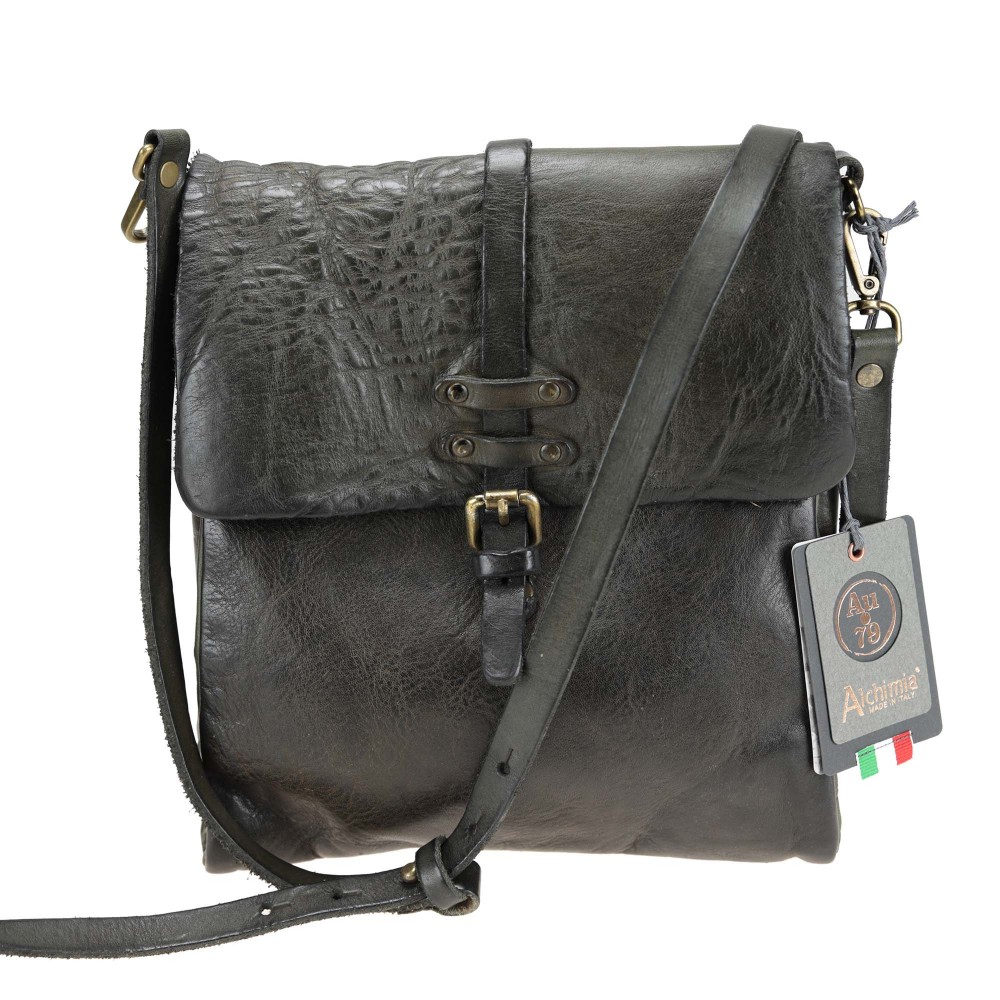Men's bag in hand-buffered leather