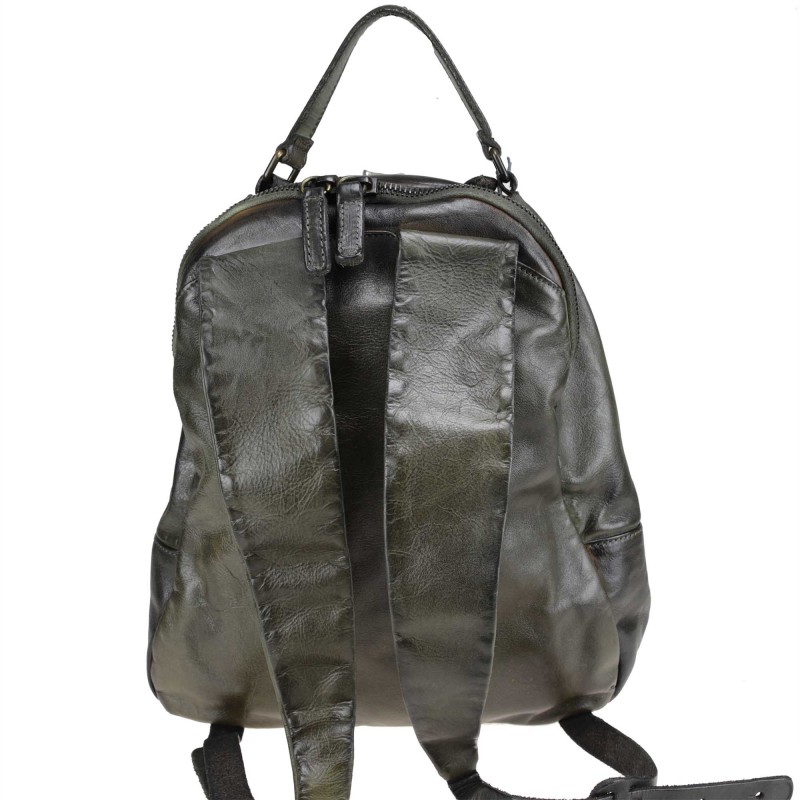 Unisex backpack in soft hand-buffered leather