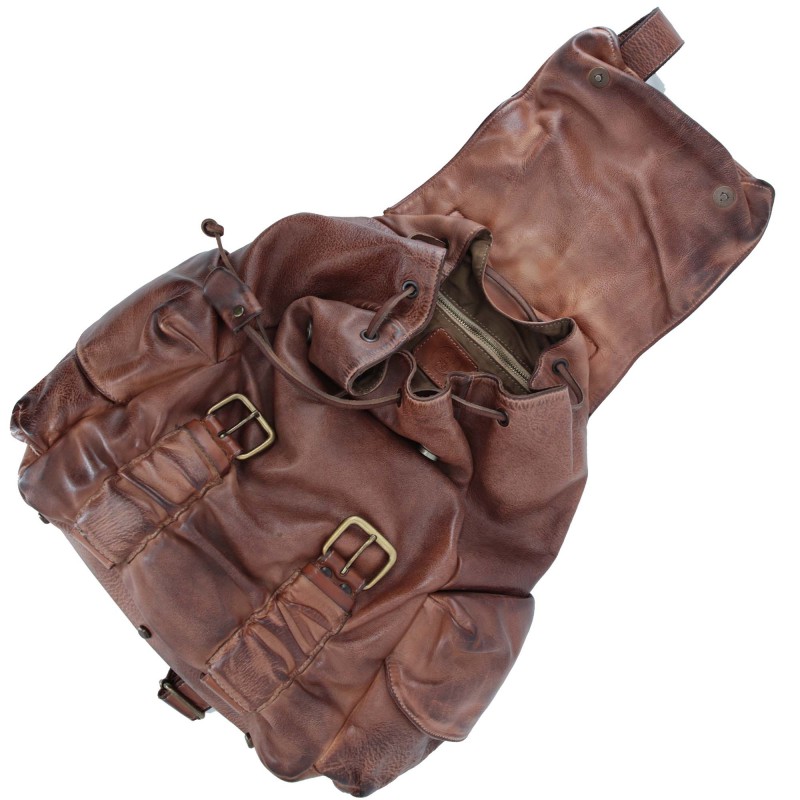 Unisex-Rucksack aus weichem, handpoliertem Leder