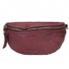 Small clutch bag in smooth leather with adjustable shoulder strap