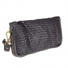 Woven leather wallet with removable handle