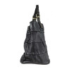 Leather handbag with buckle handles