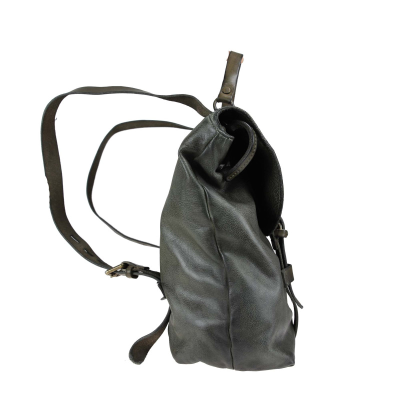 Leather backpack with satchel design
