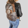 Unisex backpack in hand-buffered leather