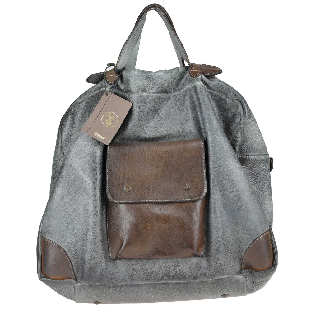 Big bag in soft hand-buffered leather