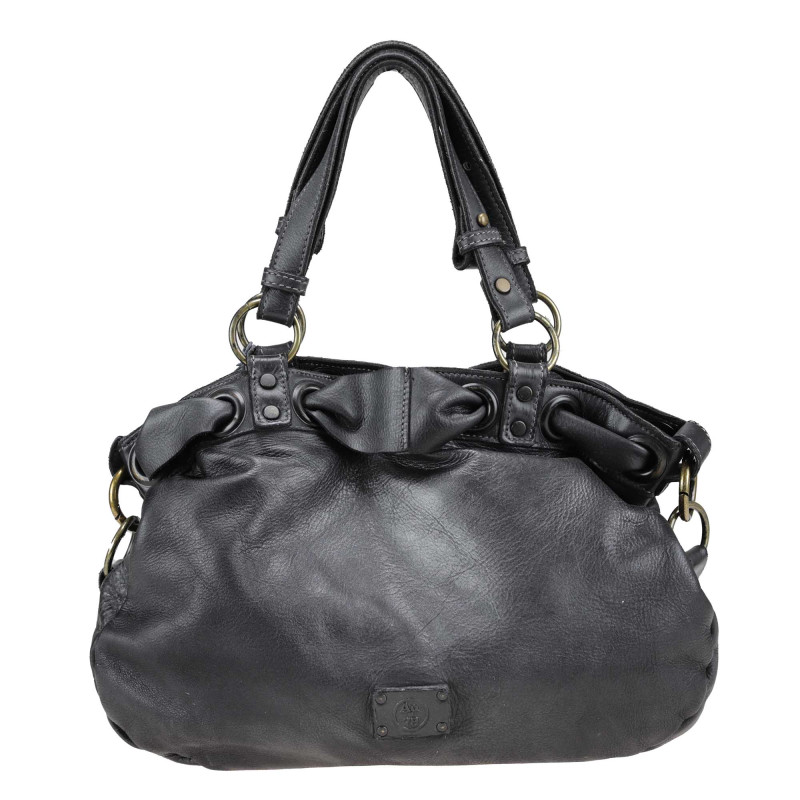 Hand-buffered leather bag...