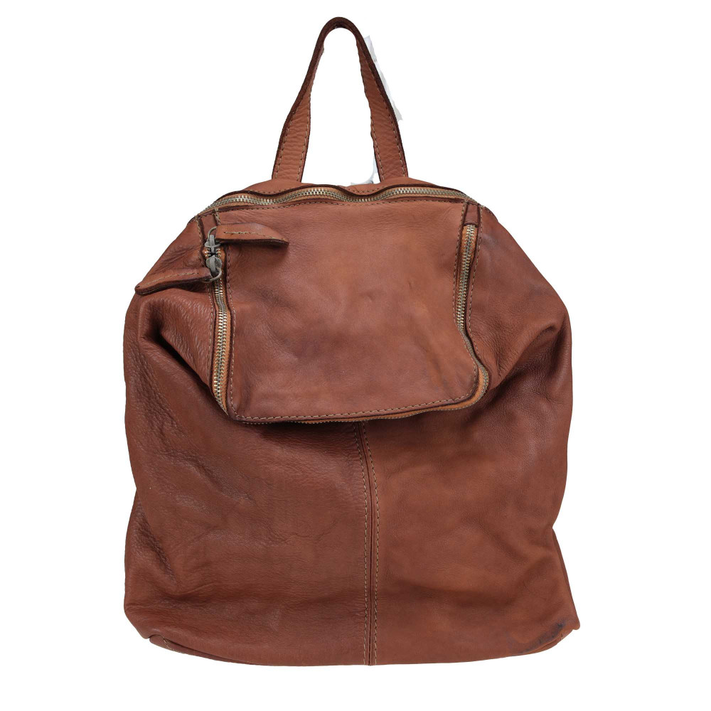 Unisex backpack in vintage effect leather